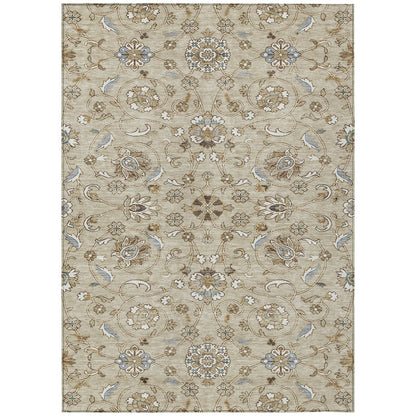 LOOMLAN Rugs Irene Beige Washable Indoor-Outdoor Rug