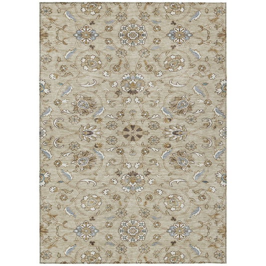 LOOMLAN Rugs Irene Beige Washable Indoor-Outdoor Rug