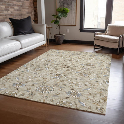 LOOMLAN Rugs Irene Beige Washable Indoor-Outdoor Rug