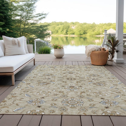 LOOMLAN Rugs Irene Beige Washable Indoor-Outdoor Rug