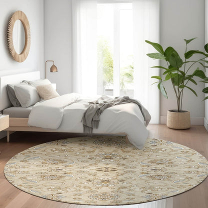 LOOMLAN Rugs Irene Beige Washable Indoor-Outdoor Rug