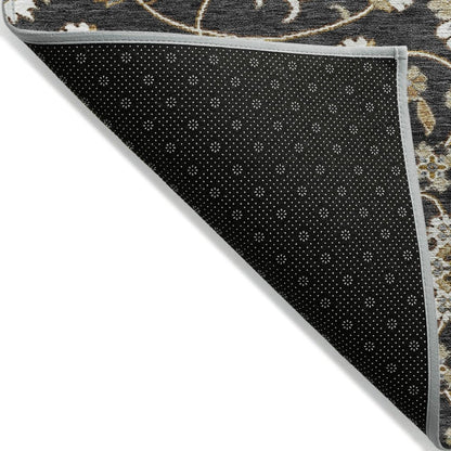 LOOMLAN Rugs Irene Black Washable Indoor-Outdoor Rug