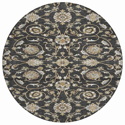LOOMLAN Rugs Irene Black Washable Indoor-Outdoor Rug