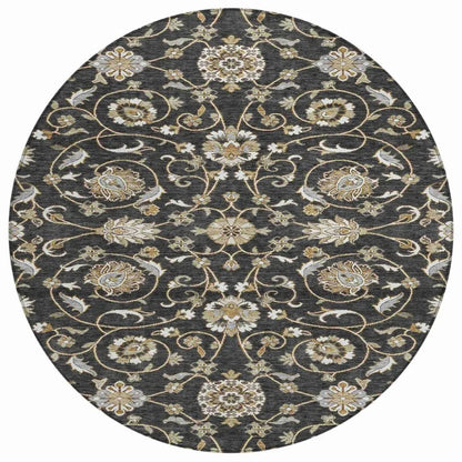 LOOMLAN Rugs Irene Black Washable Indoor-Outdoor Rug