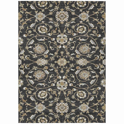 LOOMLAN Rugs Irene Black Washable Indoor-Outdoor Rug
