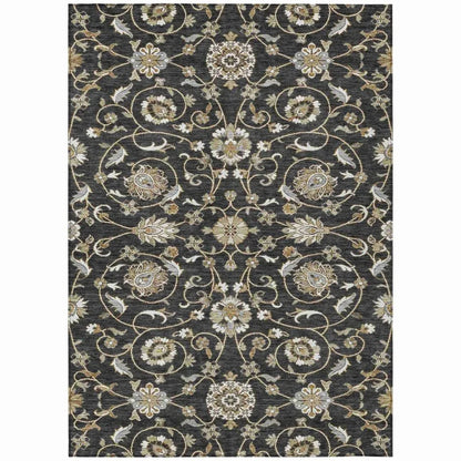 LOOMLAN Rugs Irene Black Washable Indoor-Outdoor Rug