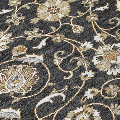 LOOMLAN Rugs Irene Black Washable Indoor-Outdoor Rug