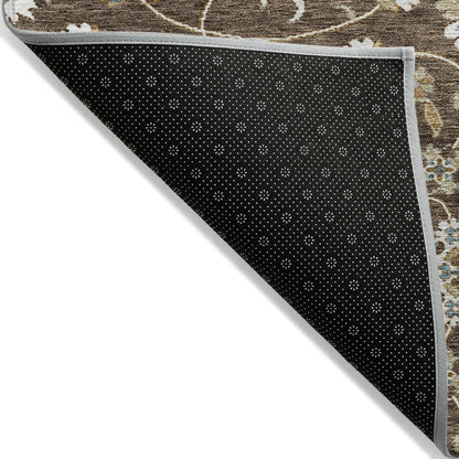LOOMLAN Rugs Irene Brown Washable Indoor-Outdoor Rug
