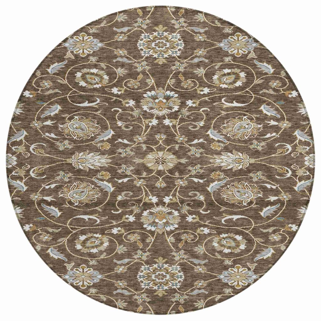 LOOMLAN Rugs Irene Brown Washable Indoor-Outdoor Rug