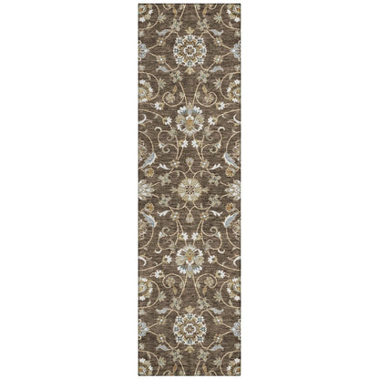 LOOMLAN Rugs Irene Brown Washable Indoor-Outdoor Rug
