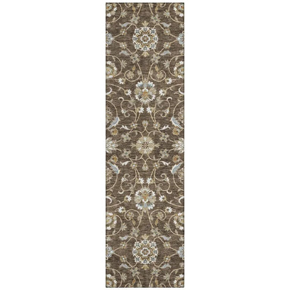 LOOMLAN Rugs Irene Brown Washable Indoor-Outdoor Rug