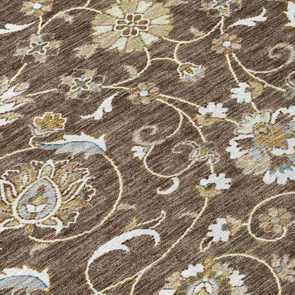 LOOMLAN Rugs Irene Brown Washable Indoor-Outdoor Rug