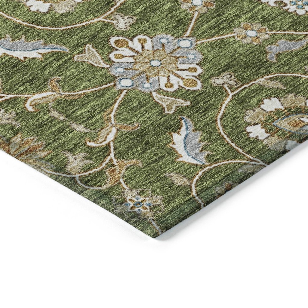 LOOMLAN Rugs Irene Green Washable Indoor-Outdoor Rug