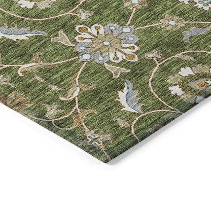 LOOMLAN Rugs Irene Green Washable Indoor-Outdoor Rug