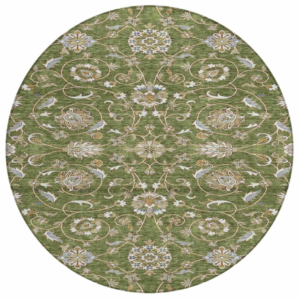 LOOMLAN Rugs Irene Green Washable Indoor-Outdoor Rug