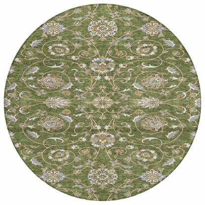LOOMLAN Rugs Irene Green Washable Indoor-Outdoor Rug