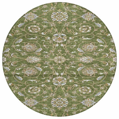 LOOMLAN Rugs Irene Green Washable Indoor-Outdoor Rug