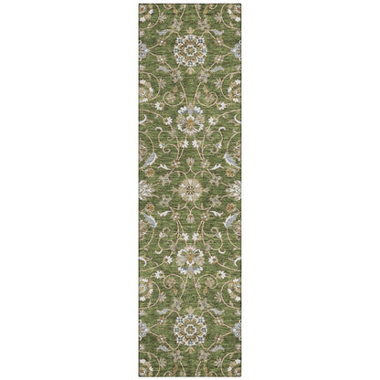 LOOMLAN Rugs Irene Green Washable Indoor-Outdoor Rug