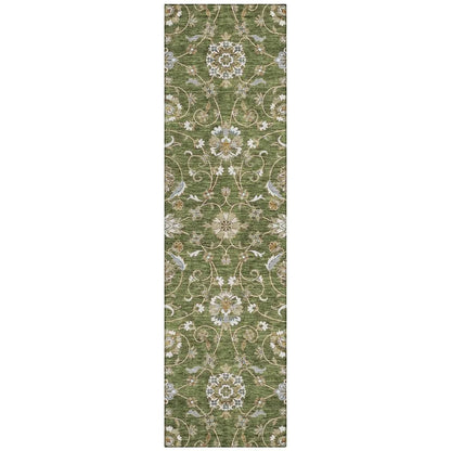 LOOMLAN Rugs Irene Green Washable Indoor-Outdoor Rug