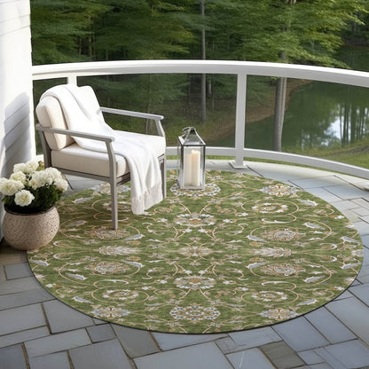 LOOMLAN Rugs Irene Green Washable Indoor-Outdoor Rug
