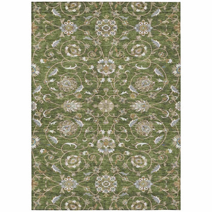 LOOMLAN Rugs Irene Green Washable Indoor-Outdoor Rug