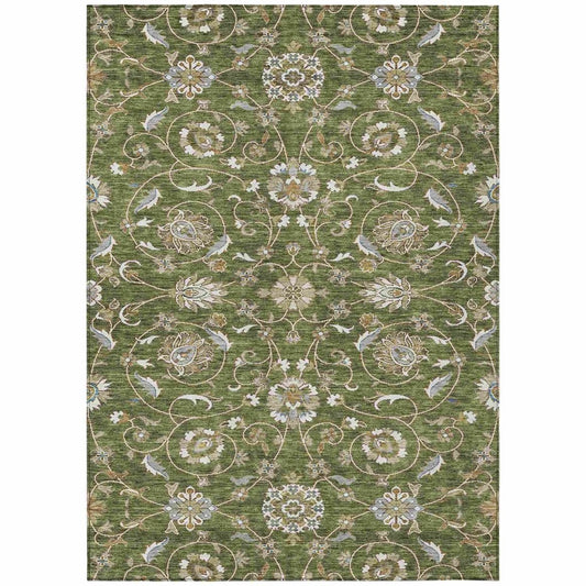 LOOMLAN Rugs Irene Green Washable Indoor-Outdoor Rug