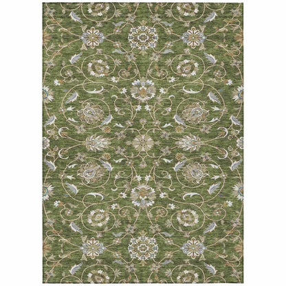 LOOMLAN Rugs Irene Green Washable Indoor-Outdoor Rug