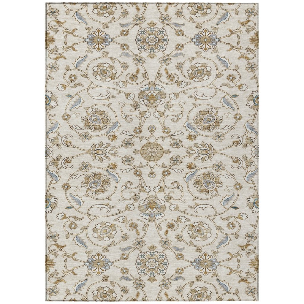 LOOMLAN Rugs Irene Ivory Washable Indoor-Outdoor Rug
