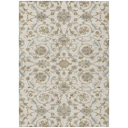 LOOMLAN Rugs Irene Ivory Washable Indoor-Outdoor Rug