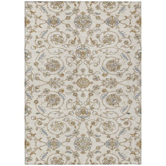 LOOMLAN Rugs Irene Ivory Washable Indoor-Outdoor Rug