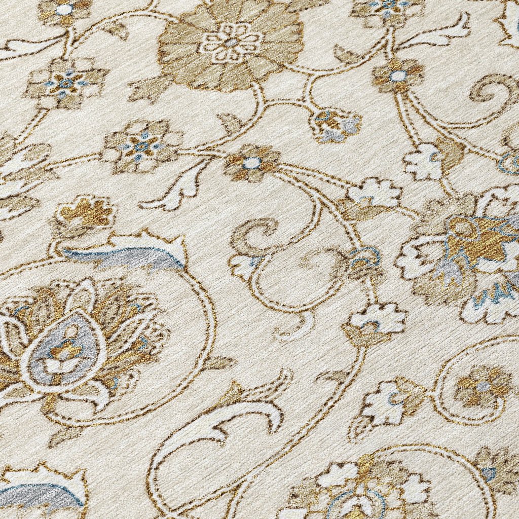 LOOMLAN Rugs Irene Ivory Washable Indoor-Outdoor Rug