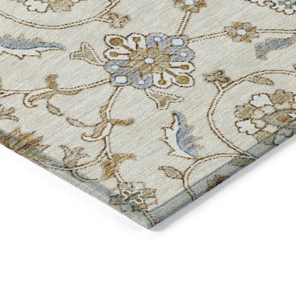 LOOMLAN Rugs Irene Ivory Washable Indoor-Outdoor Rug