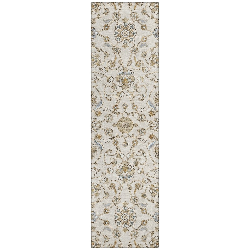 LOOMLAN Rugs Irene Ivory Washable Indoor-Outdoor Rug