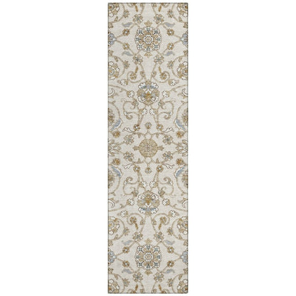 LOOMLAN Rugs Irene Ivory Washable Indoor-Outdoor Rug