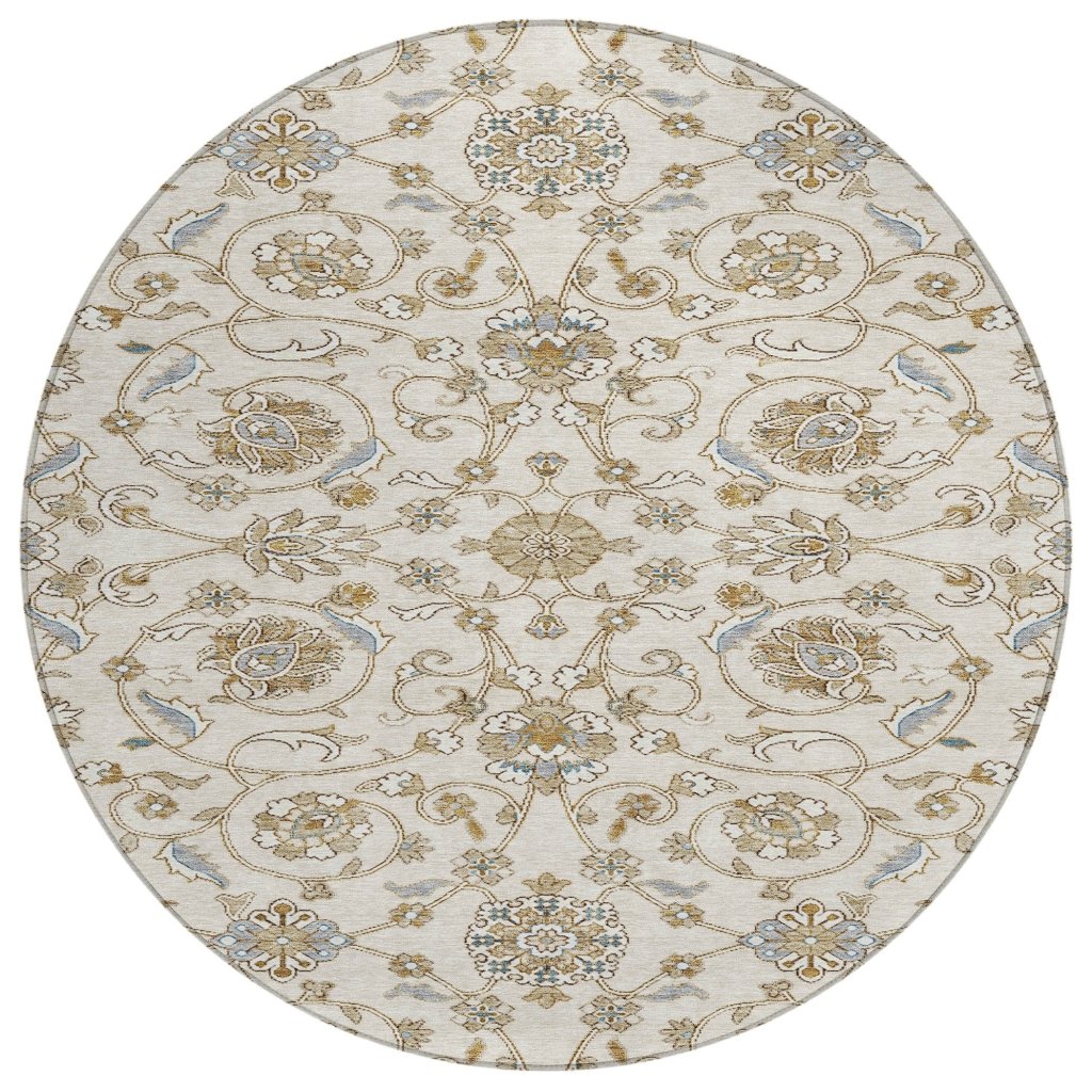 LOOMLAN Rugs Irene Ivory Washable Indoor-Outdoor Rug