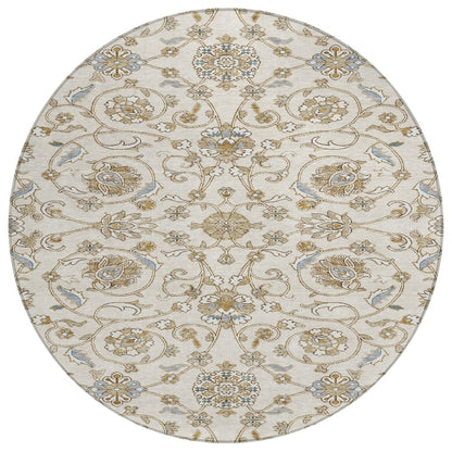 LOOMLAN Rugs Irene Ivory Washable Indoor-Outdoor Rug