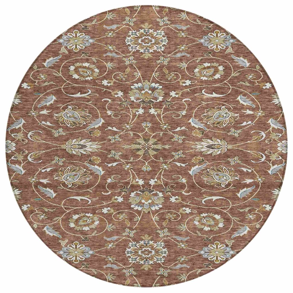 LOOMLAN Rugs Irene Orange Washable Indoor-Outdoor Rug