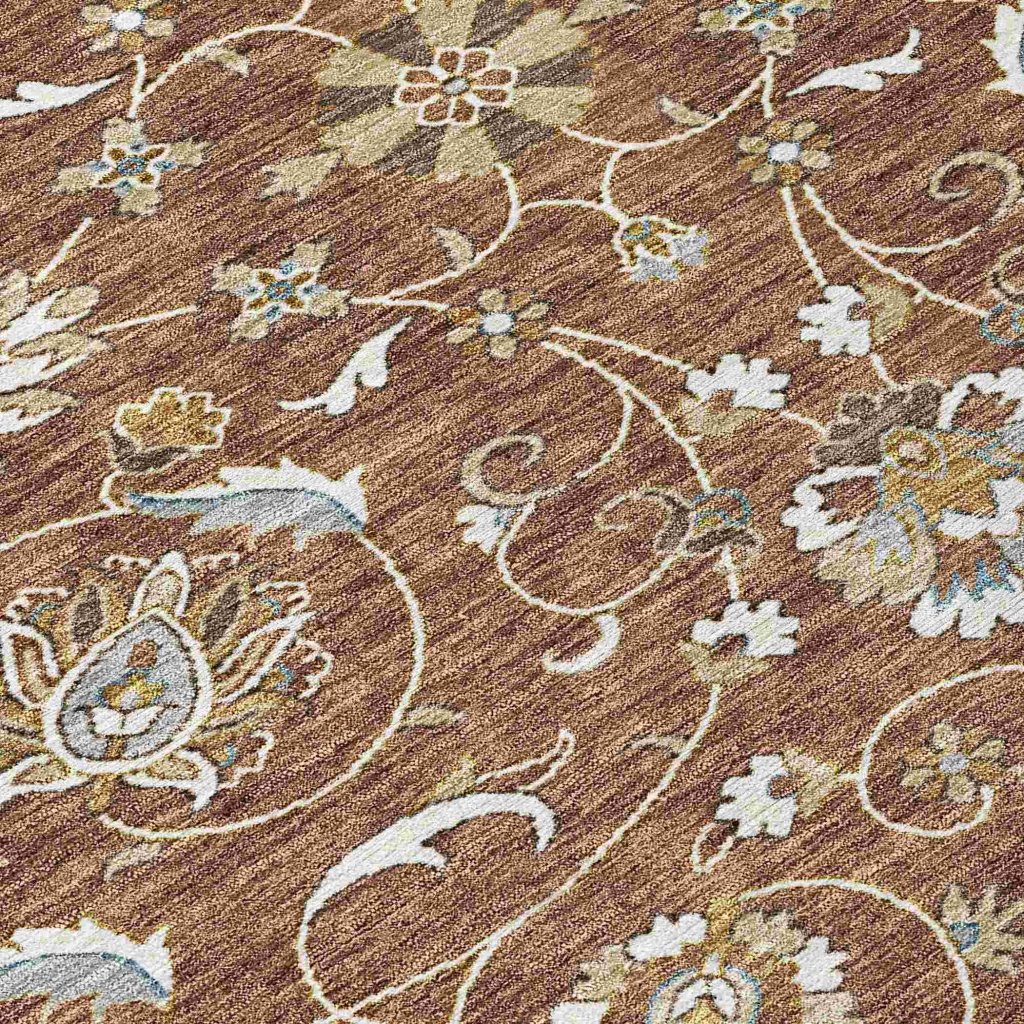LOOMLAN Rugs Irene Orange Washable Indoor-Outdoor Rug