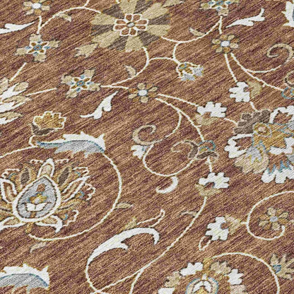 LOOMLAN Rugs Irene Orange Washable Indoor-Outdoor Rug