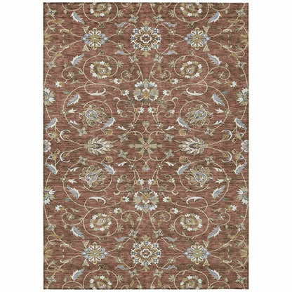 LOOMLAN Rugs Irene Orange Washable Indoor-Outdoor Rug