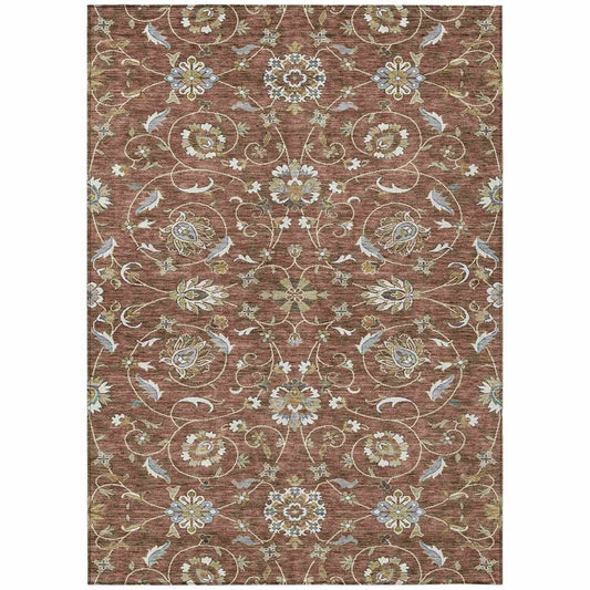 LOOMLAN Rugs Irene Orange Washable Indoor-Outdoor Rug