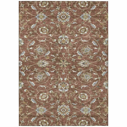 LOOMLAN Rugs Irene Orange Washable Indoor-Outdoor Rug
