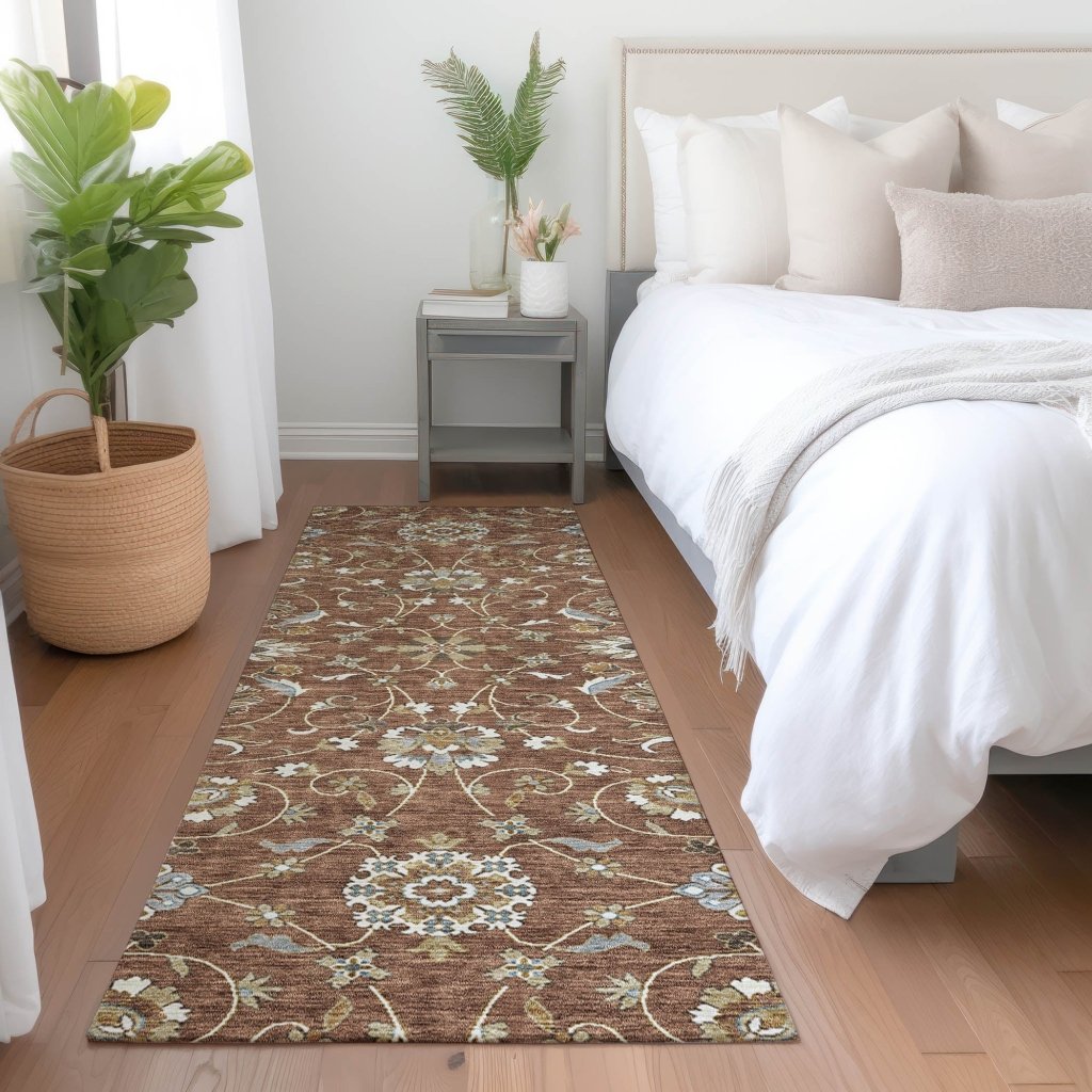 LOOMLAN Rugs Irene Orange Washable Indoor-Outdoor Rug