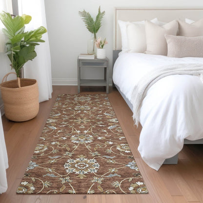 LOOMLAN Rugs Irene Orange Washable Indoor-Outdoor Rug