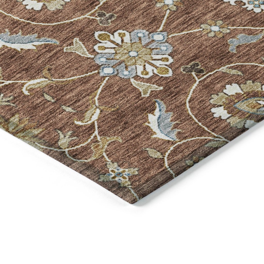 LOOMLAN Rugs Irene Orange Washable Indoor-Outdoor Rug