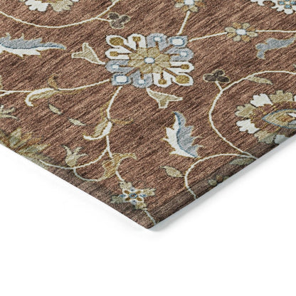 LOOMLAN Rugs Irene Orange Washable Indoor-Outdoor Rug