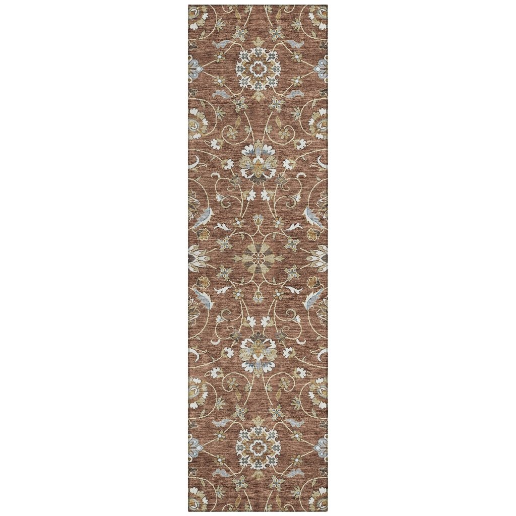 LOOMLAN Rugs Irene Orange Washable Indoor-Outdoor Rug