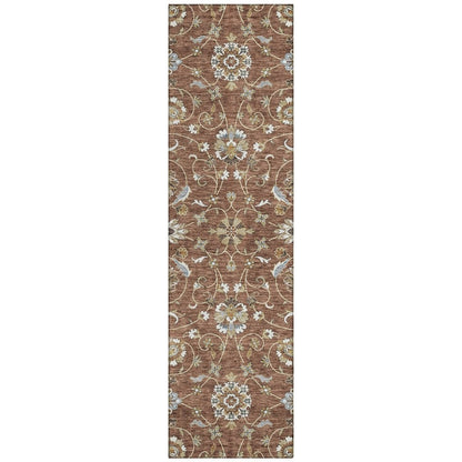 LOOMLAN Rugs Irene Orange Washable Indoor-Outdoor Rug