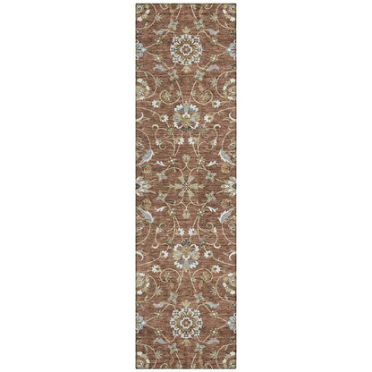 LOOMLAN Rugs Irene Orange Washable Indoor-Outdoor Rug