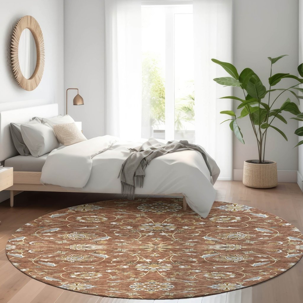LOOMLAN Rugs Irene Orange Washable Indoor-Outdoor Rug
